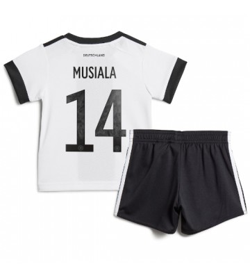 Niemcy Jamal Musiala #14 Koszulka Podstawowych Dziecięca MŚ 2022 Krótki Rękaw (+ Krótkie spodenki)